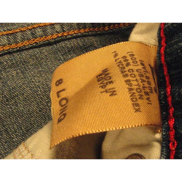 LEVIS 550 Womens CUTOFF JEAN SHORTS Blue 8 Stretch - Picture 6 of 9